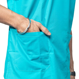 Nouvel ensemble d'uniformes médicaux unisexes cousus sur mesure, confortables, anti-plis, respirants, extensibles, en tissu peigné de qualité supérieure - Product Image 6