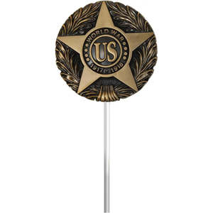 WWI Aluminum <b>Grave</b> Marker with 12x18 Inch USA Flag Veterans Plaque Memorial Day Gifts Display <b>Accessories</b> for Graveside - Product Image 5