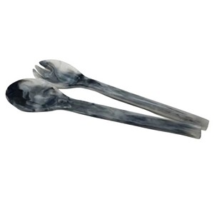 Servidores clásicos de resina de remolino para todos los días Juego de servidor de ensalada de madera y resina más vendidos y utensilios Artículos hechos a mano - Product Image 1
