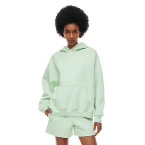 Premium Quality Low MOQ Women 300 GSM Fleece Pullover Hoodie And Short Set For Sale In All Colours & Sizes Women Co Ord Sets