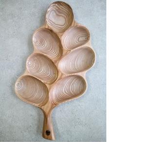 Material de madera de mango de alta calidad personalizado en forma de flor muchos platos servidor bandeja para servir comida plato - Product Image 4