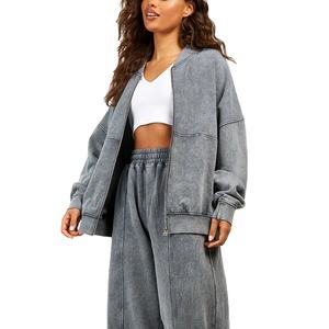 Chándal con estampado de logotipo totalmente personalizado para hombre, chándal informal de invierno con lavado ácido, Top 100% de algodón transpirable 2026 - Product Image 6