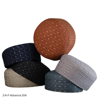 Venta caliente Nuevos hombres Kufi Tupi Color sólido Entrepierna Gorras de oración islámicas de Bangladesh para uso diario ZAF ADVANCE