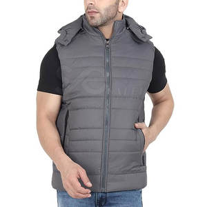 Chaqueta sin mangas de calle de invierno hecha con el mejor material para hombre, ropa informal con logotipo frontal transpirable a prueba de viento de alta calidad - Product Image 5