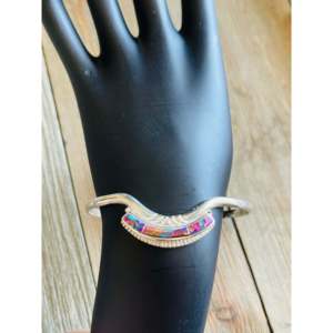 New Custom Design Handmade Natural <b>Pink</b> Mohave Turquoise 925 Sterling Silver Cuff Bracelet Handmade for women & girls Beach Wear - Product Image 2