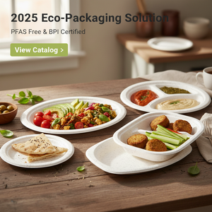 จานกระดาษทำจากแป้งข้าวโพด ย่อยสลายได้ ปลอดภัยสำหรับไมโครเวฟ ขนาด 9 นิ้ว เป็นมิตรกับสิ่งแวดล้อม สำหรับกลับไปโรงเรียน  แบบปรับแต่งได้ - Product Image 3