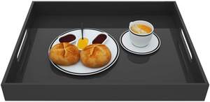 Plateau de service élégant en acrylique noir avec poignée en métal Solution de service élégante et durable pour la décoration intérieure et les divertissements - Product Image 2