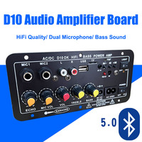 Carte amplificateur Audio D10 30-120W Support double Microphone BT Amplificatore Subwoof pour haut-parleur 4Ohm 12V 24V 110V 220V