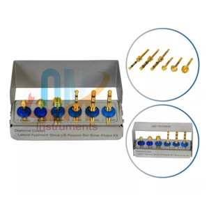 OMI Healthcare Supply Diamond Golden Stainless Steel CE Certified Lateral Approach Reamer Bur Dental Bone Shape Sinus Lift - Product Image 4