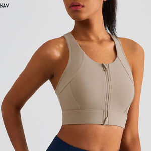 Soutien-gorge de sport à soutien élevé pour femmes rembourré dos nageur respirant tissu extensible haut d'entraînement sur mesure Yoga course Fitness avant - Product Image 6