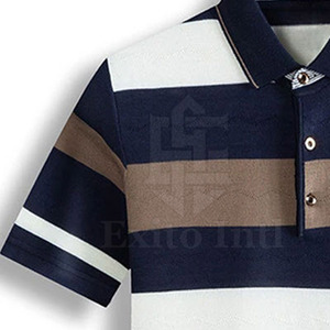 Vente de gros T-shirts polo pour hommes grande taille en coton/fibre de bambou - Product Image 6