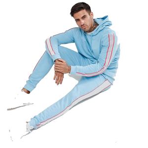 Chaqueta de rayas de manga larga con cremallera de calidad superior a la moda, pantalones a rayas laterales, chándal deportivo con logotipo personalizado para hombre, tejido impermeable - Product Image 1