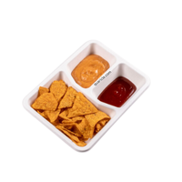 Barquette alimentaire jetable en pulpe de canne à sucre carrée blanche, écologique et biodégradable, avec couvercle, pour servir à emporter, hôtels