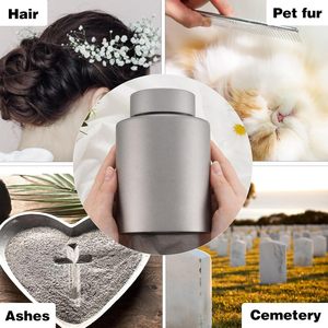 Photo Urnes de crémation personnalisées pour cendres humaines Mémorial funéraire personnalisé en acier inoxydable 5.9 pouces Souvenir décoratif moyen - Product Image 4