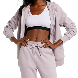 Nueva llegada de calidad superior Sudadera con capucha para mujer Nueva moda Cremallera frontal Sudadera con capucha Algodón Sudadera con capucha personalizada - Product Image 1