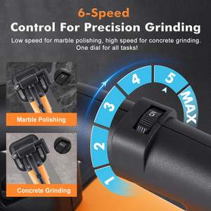 Ensemble de meuleuse à béton électrique 3800W, meuleuse de surface et dégauchisseuse de sol 4 pouces, 0-6000 tr/min, avec capot d'extraction des poussières pour la préparation des surfaces - Product Image 2
