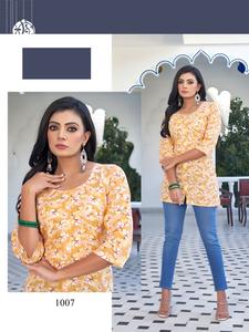 ราคาขายส่งเรยอนพร้อมพิมพ์และเวสเทิร์นท็อปในอินเดีย - Product Image 5