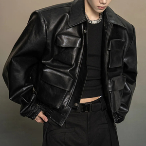 แจ็กเก็ตหนังสำหรับผู้ชายแจ็คเก็ตฤดูหนาวแบบสั่งทำ - Product Image 6