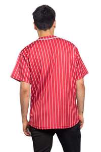 Camiseta de sublimación para hombre, camiseta de béisbol de tela tejida, diseño de rayas, modelo de serigrafía, camiseta estampada para hombre - Product Image 4