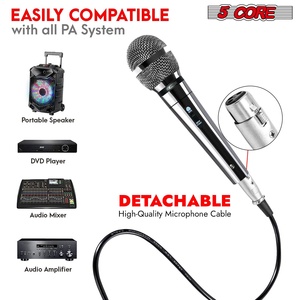 ไมโครโฟนไดนามิก 5Core XLR สำหรับคาราโอเกะ ร้องเพลงในสตูดิโอ ไมค์แบบมือถือ - Product Image 4