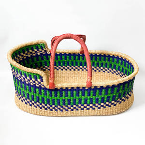 Nouveau design naturel jonc de mer bébé panier meilleure vente herbe de mer raphia moïse paniers pour les nourrissons - Product Image 4