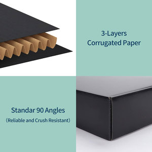 Cajas de envío de cartón corrugado negro: embalaje, cajas de regalo con tapas para pequeñas empresas personalizadas - Product Image 3