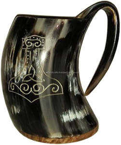 Mug en corne de viking pour boissons, qualité alimentaire, Agate - Product Image 1