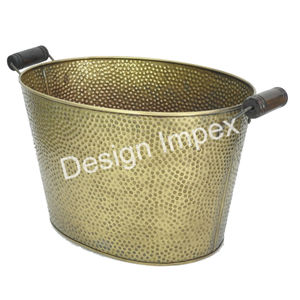 Seau à glace antique grand format avec poignées pour champagne, refroidisseur à vin, idéal pour les bars, les fêtes, les restaurants et les événements. - Product Image 3