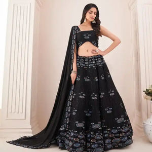Dernier créateur de style traditionnel Sari en soie de haute qualité Georgatte broderie séquence fête porter Lehenga Choli pour adultes - Product Image 1