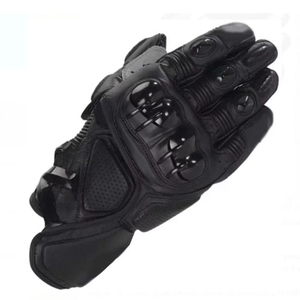 Guantes de Motociclismo Rojos y Negros, Guantes de Cuero para Motociclismo con Protección Completa para los Dedos, Transpirables, con Protección para los Nudillos, para Motocicleta y Ciclismo - Product Image 4