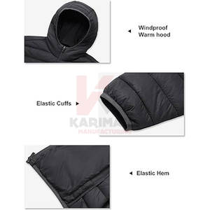 Chaqueta acolchada ligera para hombre con capucha, resistente al agua, a prueba de viento, acolchada, aislada, OEM, color personalizado y diseño para exteriores - Product Image 6