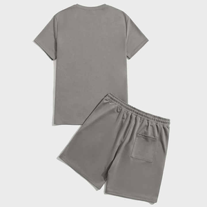 T-shirts et shorts pour hommes logo brodé personnalisé 100% coton deux pièces Streetwear hommes ensembles prix de gros - Product Image 2