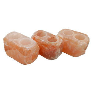 เชิงเทียนหินคริสตัลหิมาลัยธรรมชาติสีชมพูสไตล์ดอกไม้แกะสลัก - Product Image 4