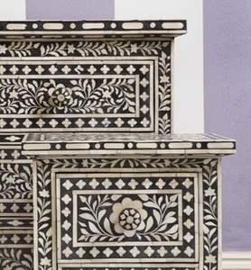 MUEBLES CON INCRUSTACIONES DE HUESO TRADICIÓN ARTESANÍA tradición personalizada y Floral Mesita de noche Gabinete Incrustaciones de hueso Sala de estar DE LA India - Product Image 5