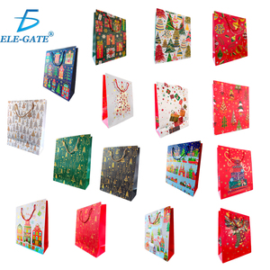 Grande Borsa Regalo per Forniture Natalizie con Elegante Manico in Corda Rossa per Confezioni Regalo Festive - Product Image 2