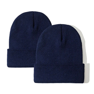 Hot Sale Plain Outdoor Beanie <b>Caps</b> for <b>Men</b> Women Design Beanies Skull <b>Caps</b> Cuffed Winter Hat Beanie With Custom Logo - Product Image 1