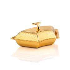 Juego moderno de dos secciones para servir dulces y dulces de metal dorado y plateado, contenedor y almacenamiento de alimentos - Product Image 4