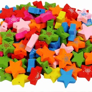 Perles en bois colorées, forme personnalisée et perles en bois colorées façonnées et de taille personnalisée, produit artisanal indien - Product Image 1