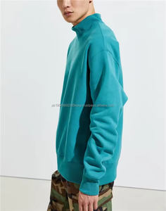 Sudaderas de cuello simulado de Terry francés para hombre en blanco de alta calidad, sudaderas con capucha de gran tamaño con logotipo personalizado - Product Image 2