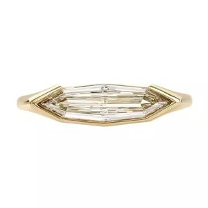 Elegante anillo de compromiso solitario de oro amarillo de 14 quilates Original VVS Moissanite Diamond Unique Marquise Cut para bodas - Product Image 2