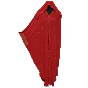 ชุดเดรสยาวแบบอาบายะห์ ฟาราชา จาลาบียะห์ สีแดงหรูหรา ผ้าซาติน เอวธรรมชาติ สำหรับงานปาร์ตี้ สไตล์อาหรับ - Product Image 2