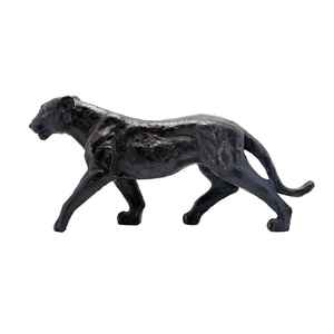 Venta caliente Cheetah Aluminio Hermosa Elegante Pantera Negra Estatua Arte Escultura Metal Artesanía - Product Image 4