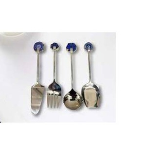 Elegant Handmade <b>Stainless</b> <b>Steel</b> <b>Cutlery</b> by Indian Manufacturer Polished Silver & Gold Work Handle for Wedding & Party Events - Product Image 5