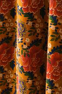 Cortinas de Terciopelo de Algodón Amarillo Mostaza con Estampado Floral, Cortinas Botánicas Vintage, Decoración del Hogar Estilo Cottagecore Retro Chic, Terciopelo Vintage - Product Image 4