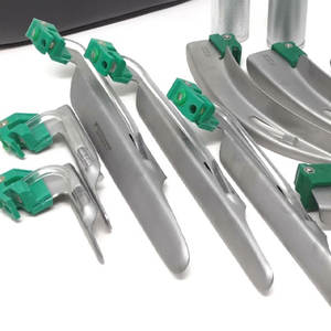 Juego de laringoscopio, 12 cuchillas de intubación y 2 asas, kit de fibra óptica, acero inoxidable, calidad alemana - Product Image 4