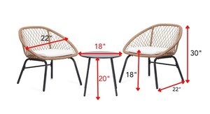 Chaise en aluminium de tissage de corde nordique plateau confortable taille personnalisée jardins à manger en plein air hôtels Villas balcons en bois verre - Product Image 5