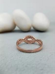 Customizable 14k Gold & 925 Silver Solitaire VVS Moissanite Engagement Wedding Ring Fine <b>Jewelry</b> Set with Trendy Fancy Design - Product Image 5