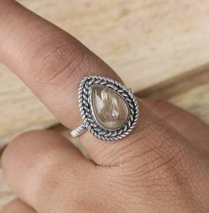 แหวนหมั้น925สเตอริงสีเงินและรูไทล์สีทองแบบคลาสสิกสำหรับเป็นของขวัญวันครบรอบแต่งงานสำหรับทุกเพศ - Product Image 4