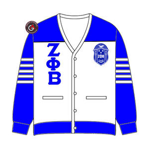 Cárdigans Acrílicos para Mujer con Bordado Zeta Phi Beta Finer |   Suéter Cárdigan Personalizado Bordado de la Hermandad ZOB para Mujer - Product Image 4