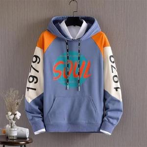 Sweat à capuche en molleton pour hommes Vente en gros Outwear Sweat à capuche manches rétro mode coréenne imprimé décontracté pour hommes - Product Image 3